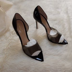 Gianvito Rossi Bree Black Glass Fume Heels 38.5